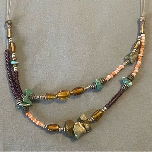 Delicate and beautiful double layer beaded necklace